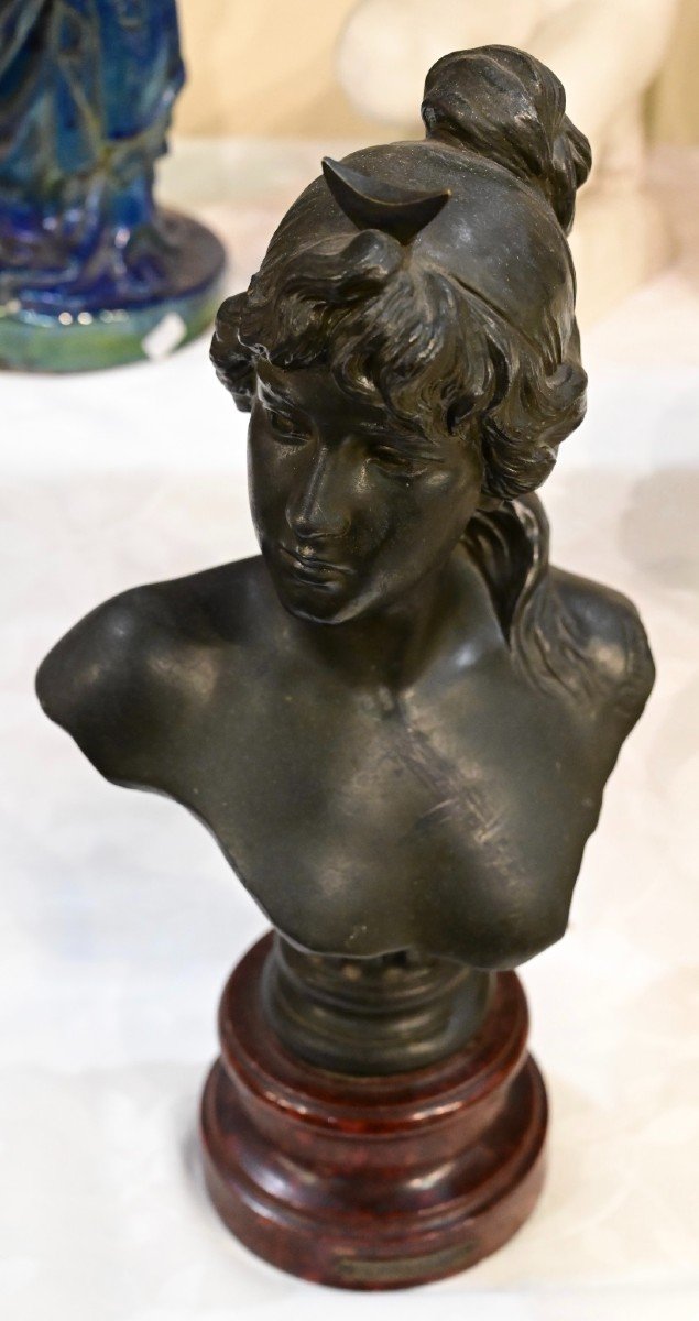 Emmanuel Villanis - Busto in Bronzo Art Nouveau